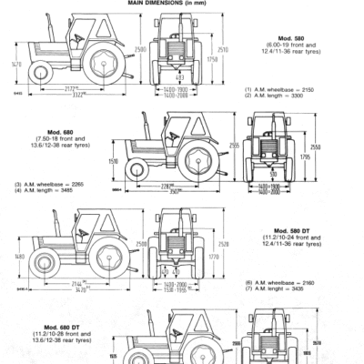 Fiat 580, 580DT, 680, 680DT Tractor Service Manual