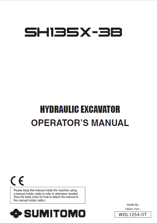 Sumitomo SH135X-3B Hydraulic Excavator Repair Service Manual Sumitomo SH135X-3B Hydraulic Excavator Repair Service Manual - Image 2