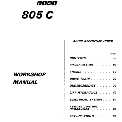 Fiat 805C Crawler Tractor Workshop Service Manual