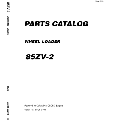 Kawasaki 85ZV-2 Wheel Loader Service Manual
