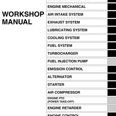 Hino 145, 165, 185, 238, 258LP, 268, 308, 338 Series Year 2008 Repair Manual