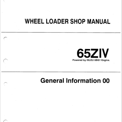 Kawasaki 65ZIV Wheel Loader Repair Service Manual
