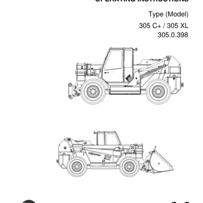 Sennebogen 305.0.398 (305 C+ & 305 XL) Operators, Maintenance and Parts Manual