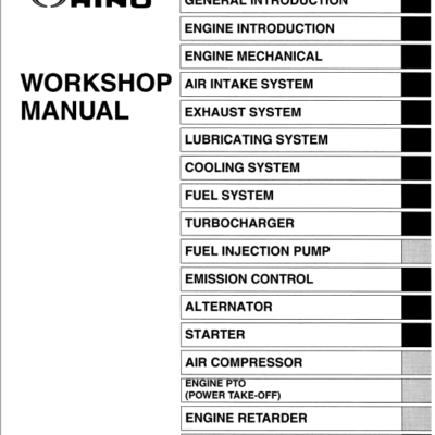 Hino Truck FD2J, FE2J, FF2J, SG1J, SG2J Year 2002 Repair Manual (FD, FE, FF, SG)