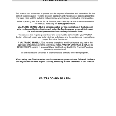 Valtra BH135i, BH145, BH165, BH180, BH200, BH210i (BH GIII line) Repair Manual