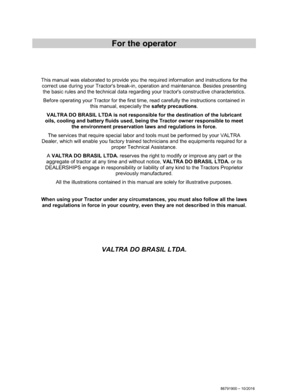 Valtra BH135i, BH145, BH165, BH180, BH200, BH210i (BH GIII line) Repair Manual Valtra BH135i, BH145, BH165, BH180, BH200, BH210i (BH GIII line) Repair Manual