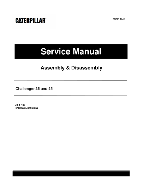 Challenger 35 and 45 Agricultural Tractors Repair Service Manual (1DR00001-1DR01699)