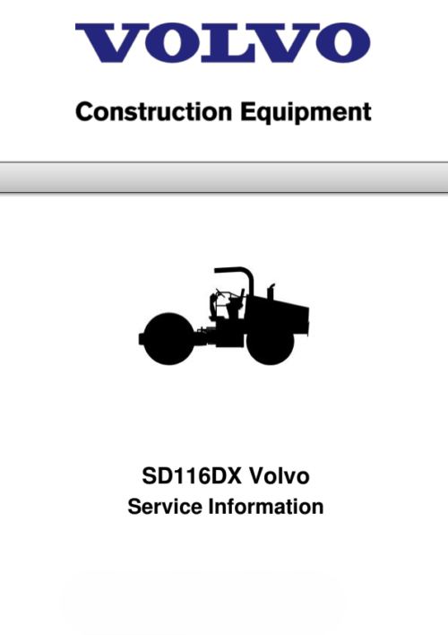 Volvo Sd116dx Soil Compactor Service Parts Manual