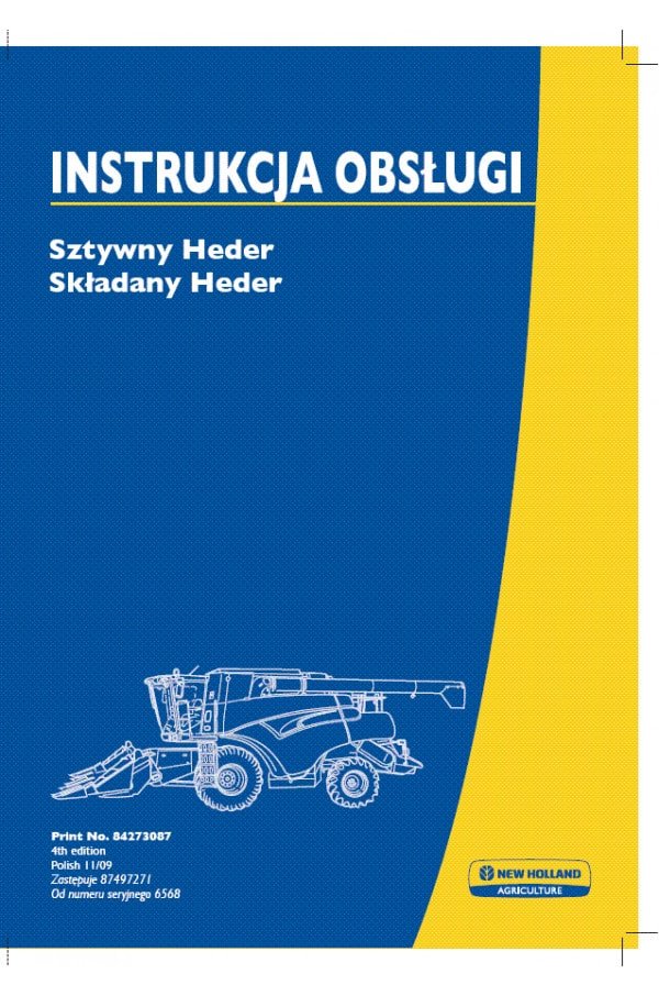 New Holland Mf680w Maize Header Service Manual
