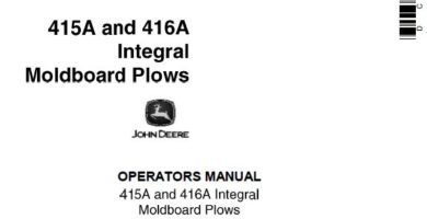 John Deere 415A and 416A Series Integral Disk Plows Operator’s Manual