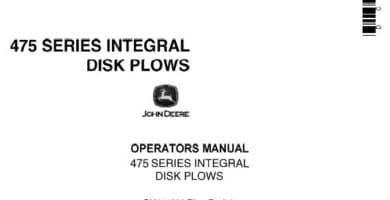 John Deere 475 Series Integral Disk Plows Operator’s Manual