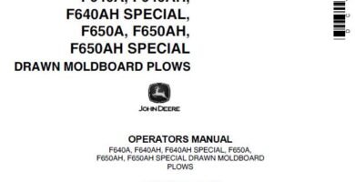 John Deere F640A F640Ah F640Ah Special Drawn Moldboard Plows Operator’S Manual