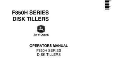 John Deere F850H SERIES DISK TILLERS Operator’s Manual